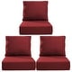 preview thumbnail 74 of 120, Gymojoy 24"x24"x6" Thick Cushions & Pillows Set - Deep Seat Indoor/Outdoor Water & Fade Resistant Red - Three Sets