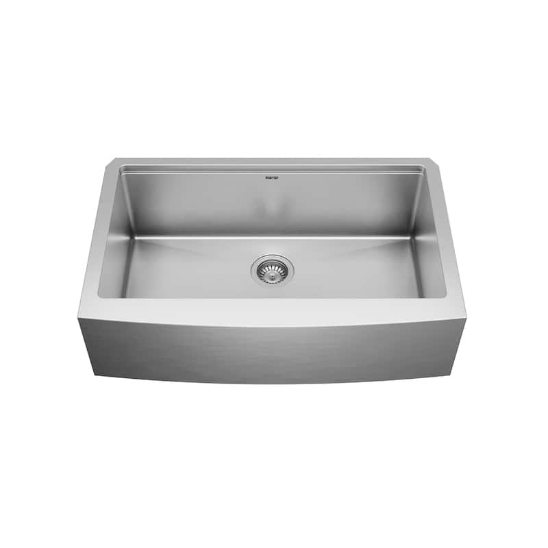 Karran 33" Undermount Large Single Bowl Stainless Steel Farmhouse Workstation Sink