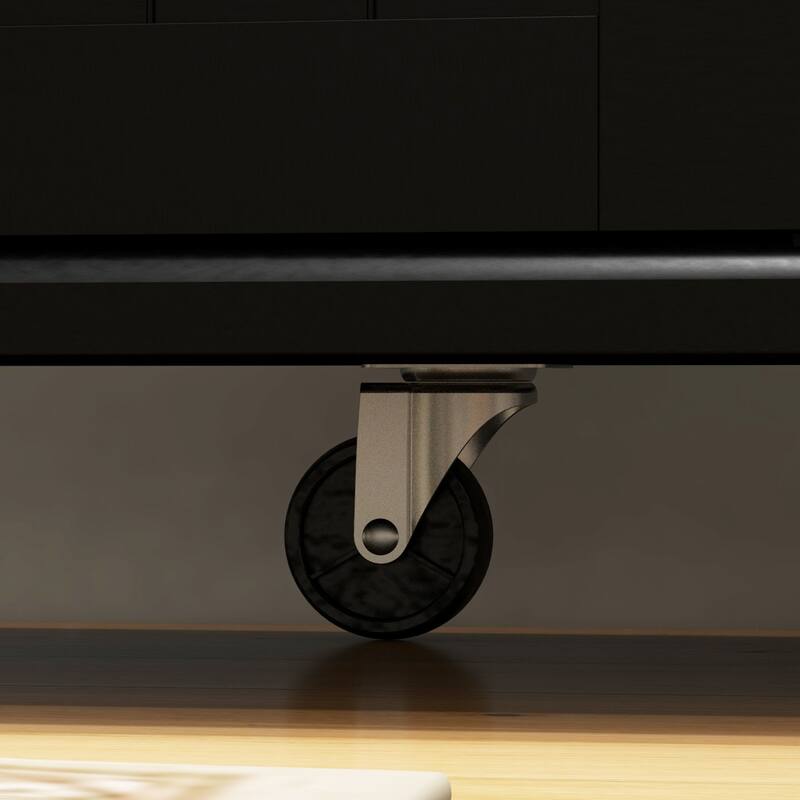 HOMCOM Kitchen Island with Storage, Rolling Kitchen Island on Wheels with Drawer, 3 Cabinets, Stainless Steel Countertop