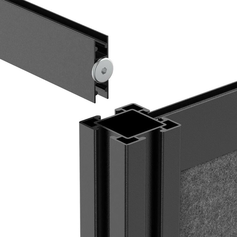 Modular Wall Room Divider System - Black Frame - 70" x 70" Starter Wall - Wide Paneling