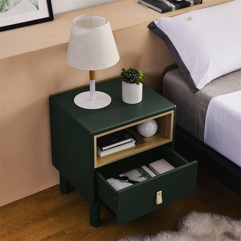 Modern Woode Bedside Table with Drawer and Legs