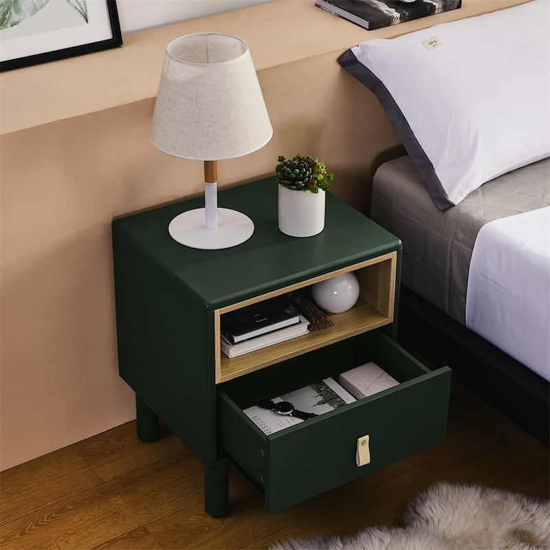 Single Drawer Bedside Table, Modern Wooden Style Bedside Table