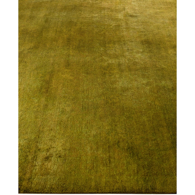 Overdyed One-of-a-Kind Hand-Knotted Area Rug - Green - 6' 1" x 8' 10"