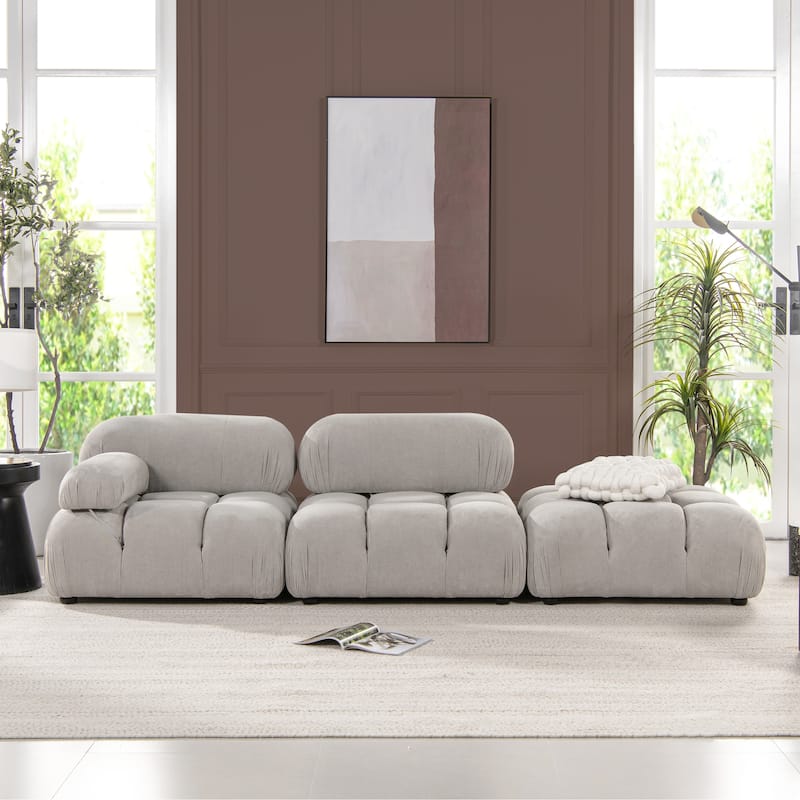 Marcel 109.5" Bubble Modular Modern Chaise Sofa