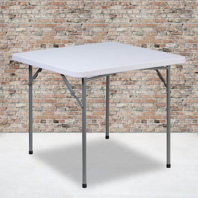 2.81-Foot Square Plastic Folding Table - Card Table/Game Table