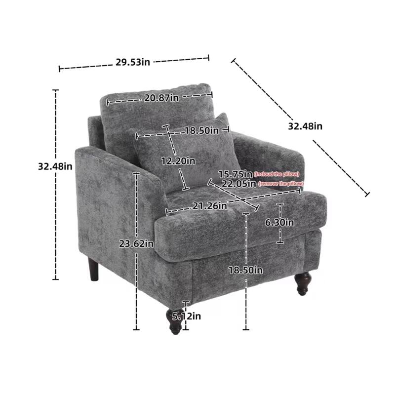Modern Wood Frame Armchair for Living Room