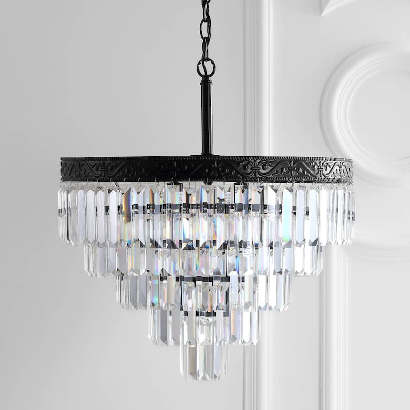Gaines Crystal LED Chandelier, Polished Nickel/Clear by JONATHAN Y