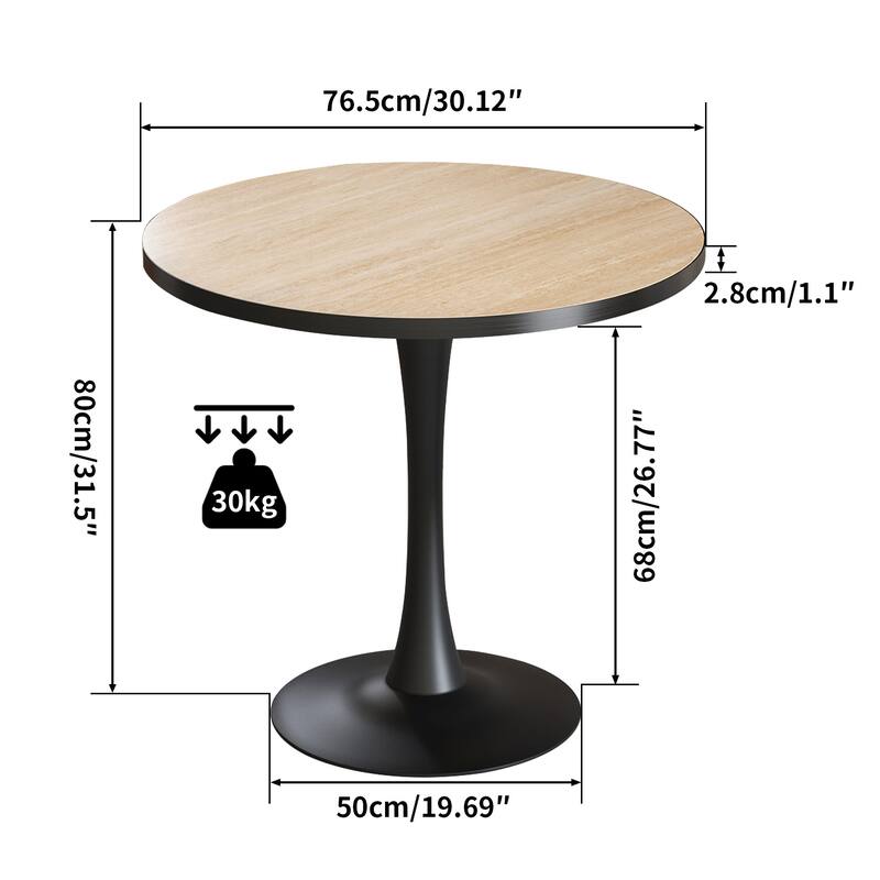 Round Kitchen Dining Table White Sintered Stone-top Larger Pedestal Base Furniture Leisure Coffee Table