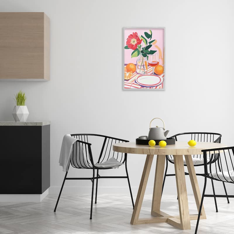 Stupell Pastel Hued Table Setting Framed Giclee Art Design By Andreas Magnusson