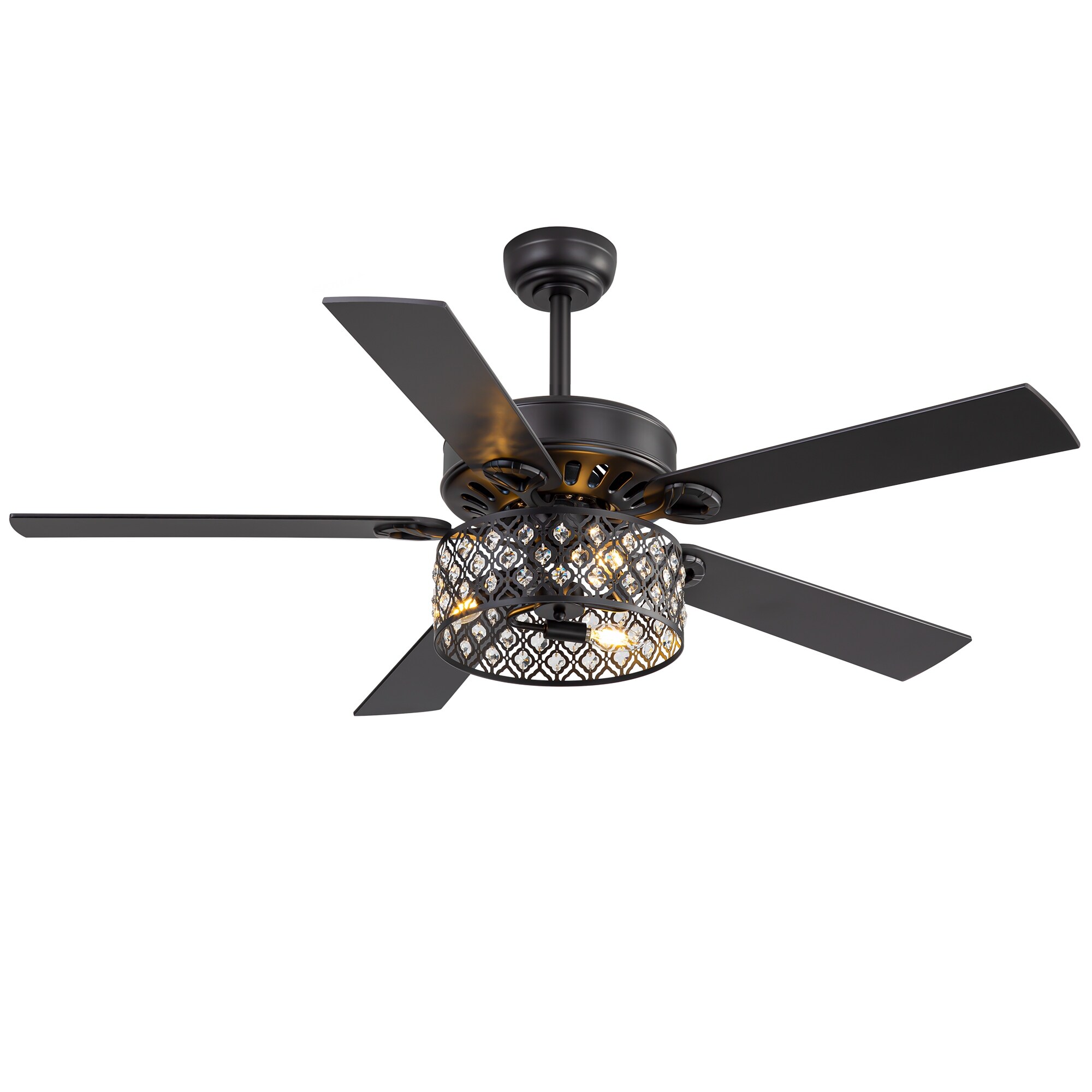 Airsurfer 52-inch Reversible 5-Blade Crystal Ceiling Fan with