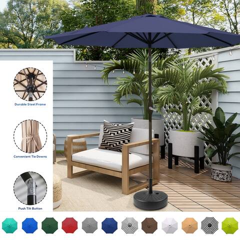 Holme 9-foot Patio Umbrella and Base Stand