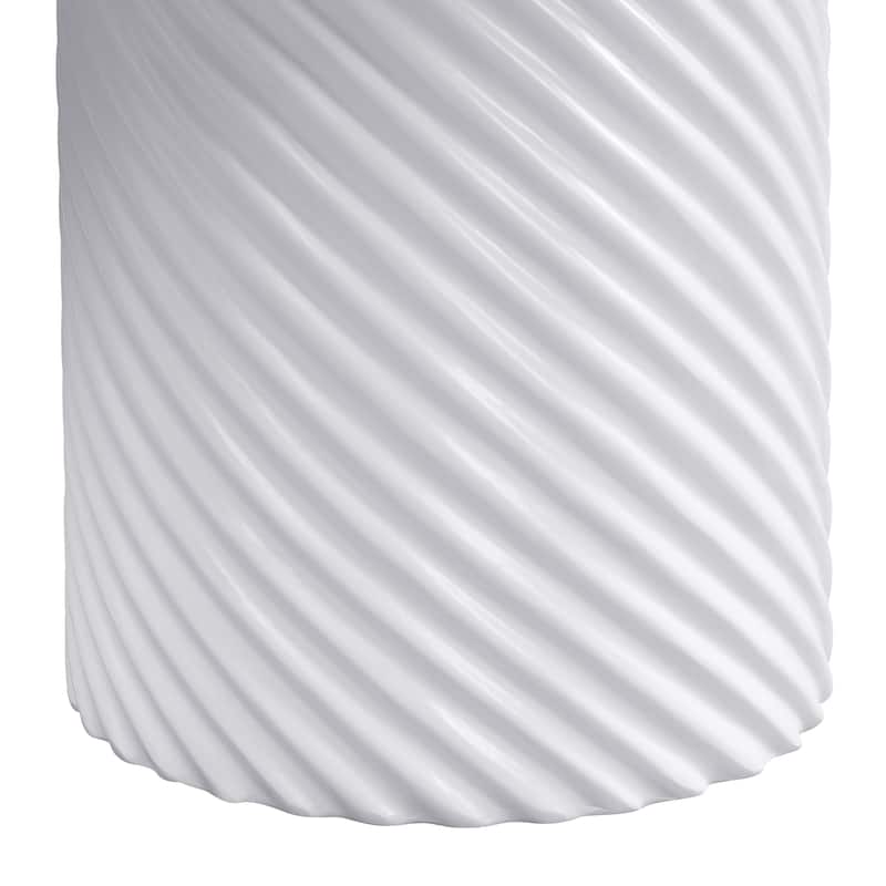 Christopher Knight Home - Aurelia Modern Outdoor Ribbed Base Dining Table - White All-Weather MGO Patio Table