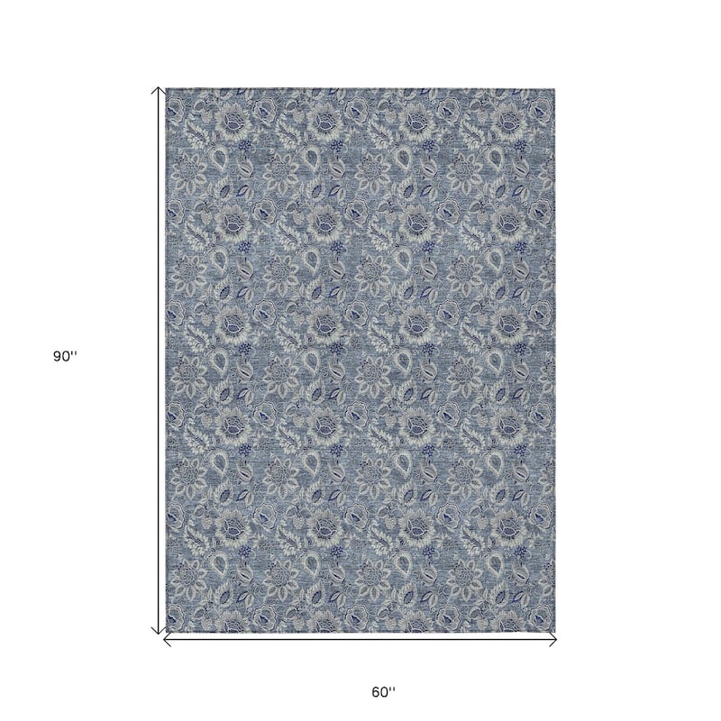 HomeRoots Floral Transitional Rectangle Outdoor Rug