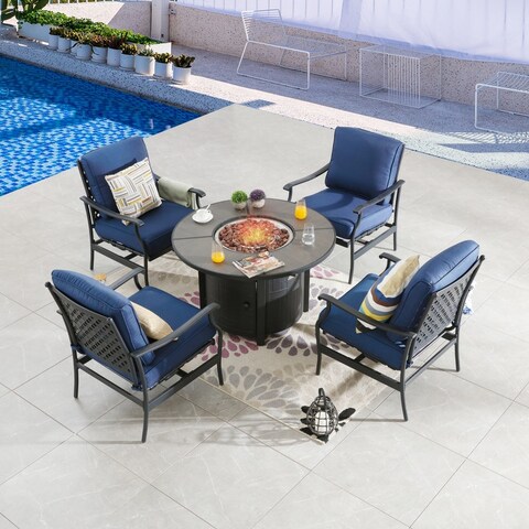 Patio Festival 5-Piece Outdoor Firepit Conversation Set