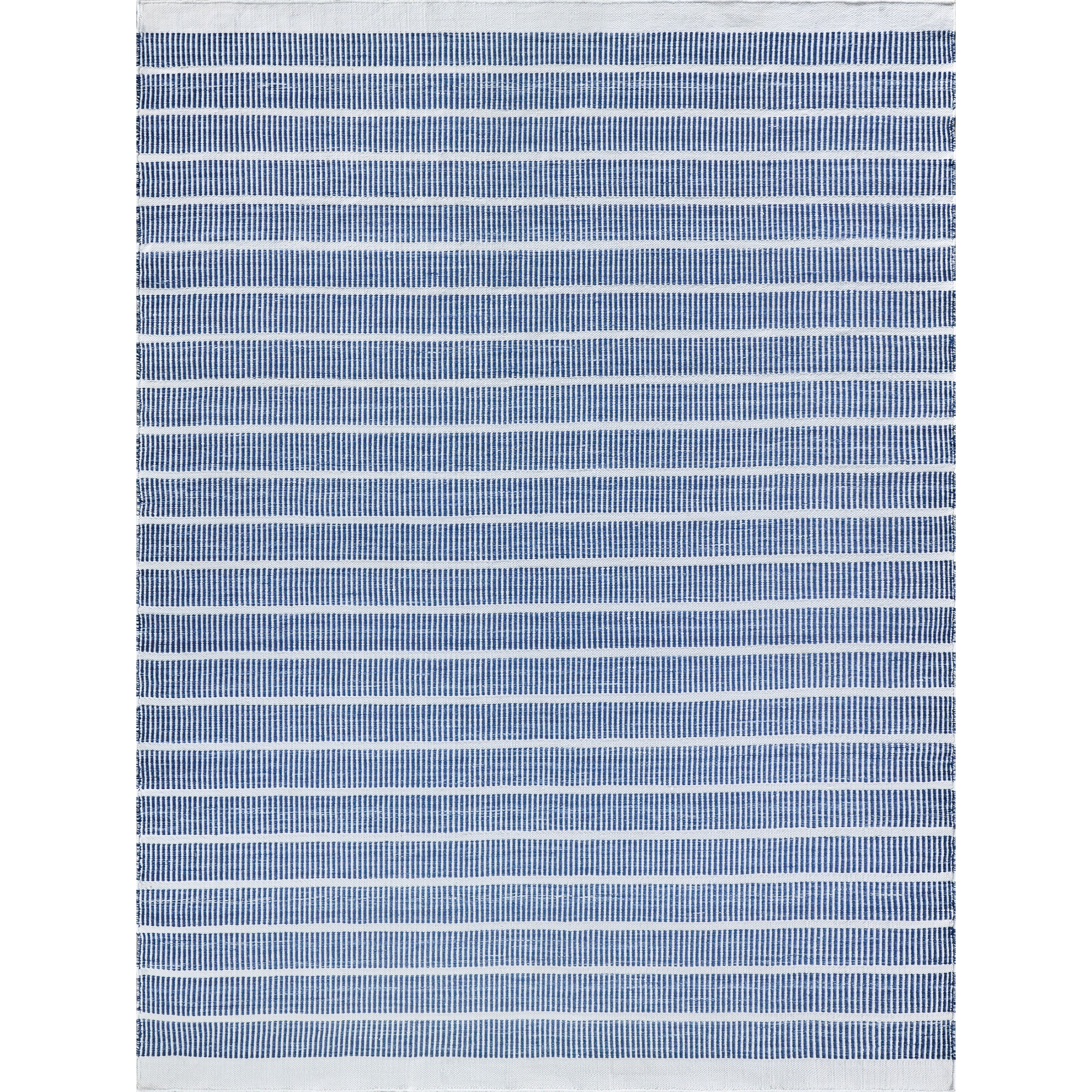 EXQUISITE RUGS Boca Indoor/Outdoor Flatweave PET yarn Ivory/Blue Area Rug.