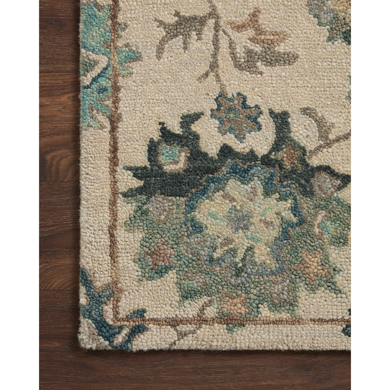 Alexander Home Megan Floral Hand-Hooked 100% Wool Area Rug