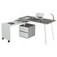 The Rotating Multi-Positional Modern Desk in Grey with Drawers - Bed ...