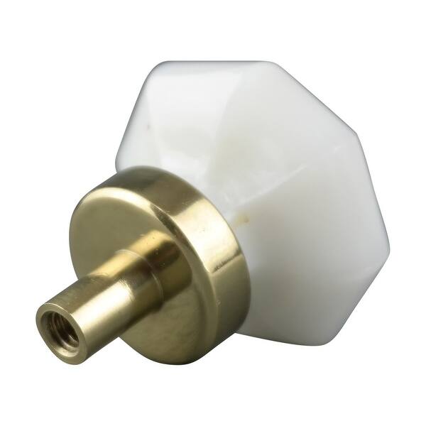 Shop Cabinet Knob Milk Glass 1 Dia W Brass Back Renovator S