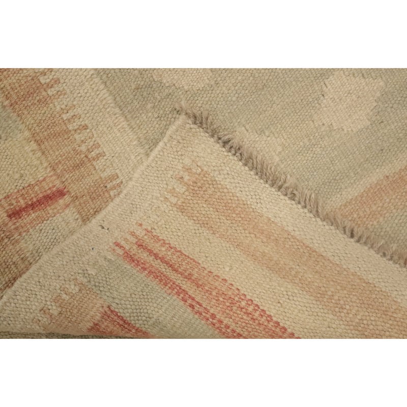 Hand Woven Oriental 100% Wool Carpet Southwestern Tribal Greys & Charcoal Kilim Area Rug - 3' 9'' X 2' 0''