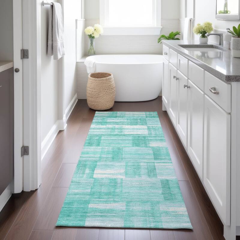 Machine Washable Indoor/ Outdoor Solid Hatches Chantille Rug