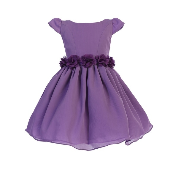Purple Knee Length Dress for Girls