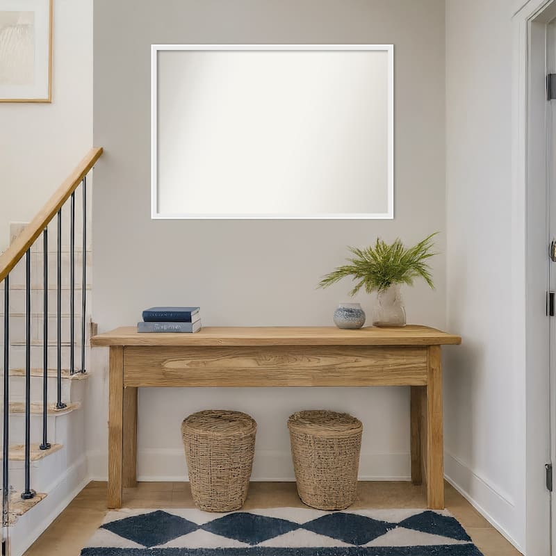 Incline Non-Beveled Wood Framed Wall Mirror