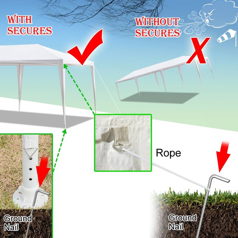 3 x 9m Waterproof Tent with Spiral Tubes 5/7/8 Sides