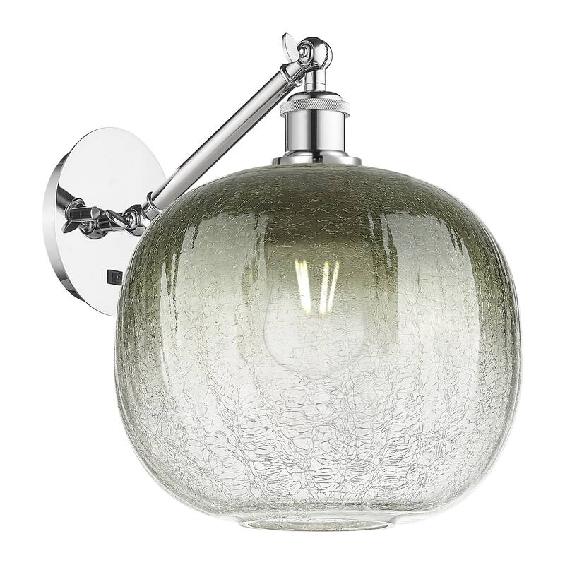 Innovations Lighting 317-1W-12-11 Brookhaven Sphere Sconce Brookhaven - Polished Chrome / Slate