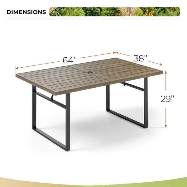 dimension image slide 1 of 4, MAISON ARTS 7-Piece Outdoor Dining Set with 6 Textilene Chairs and U-Shaped Leg Table