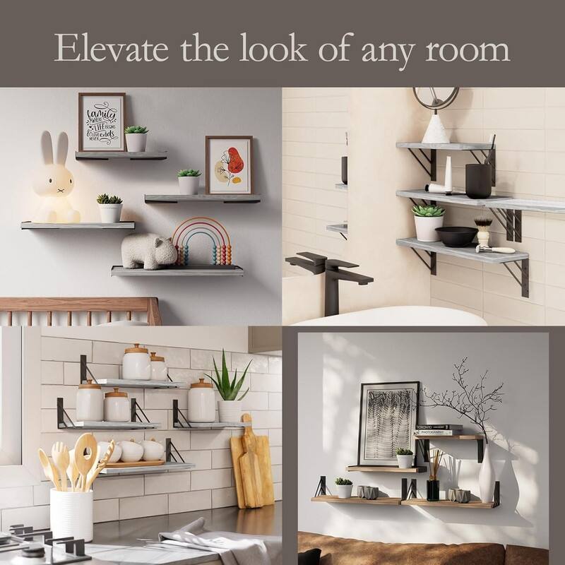 Wall Shelves for Bedroom Decor, Floating Shelves - 5.5"D x 16.5"W x 2.4"H