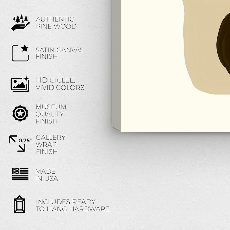 Wynwood Studio Canvas Abstract Unilateral Black and Tan Modern & Contemporary Wall Art Canvas Print