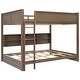 preview thumbnail 10 of 32, Vintage Modern Queen over Queen Wood Bunk Bed with Built-In Ladder,Storage Cabinets and USB Ports,Full-Length Guardrail