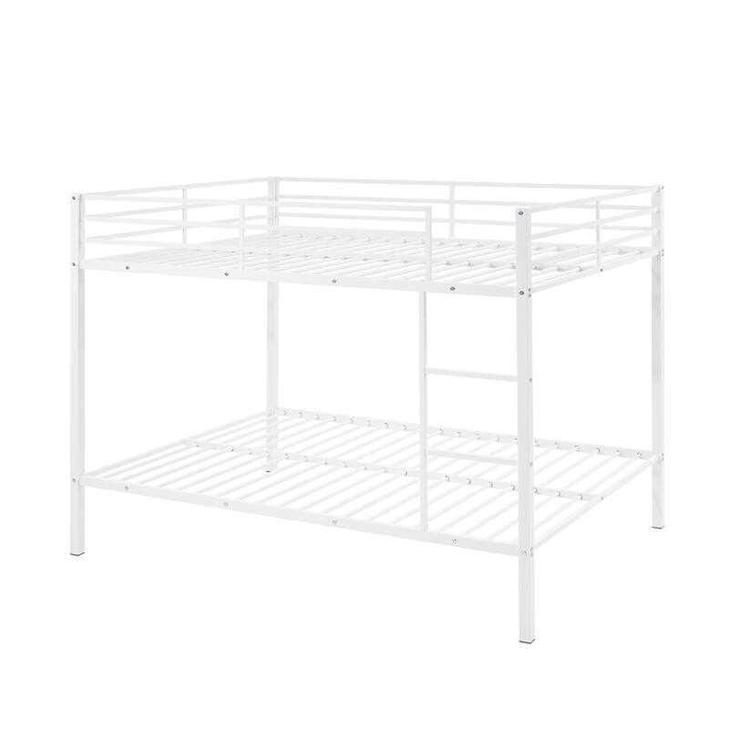 Heavy Duty Metal Bunk Bed, Built-In Ladder, Safety Rails, No Boxspring