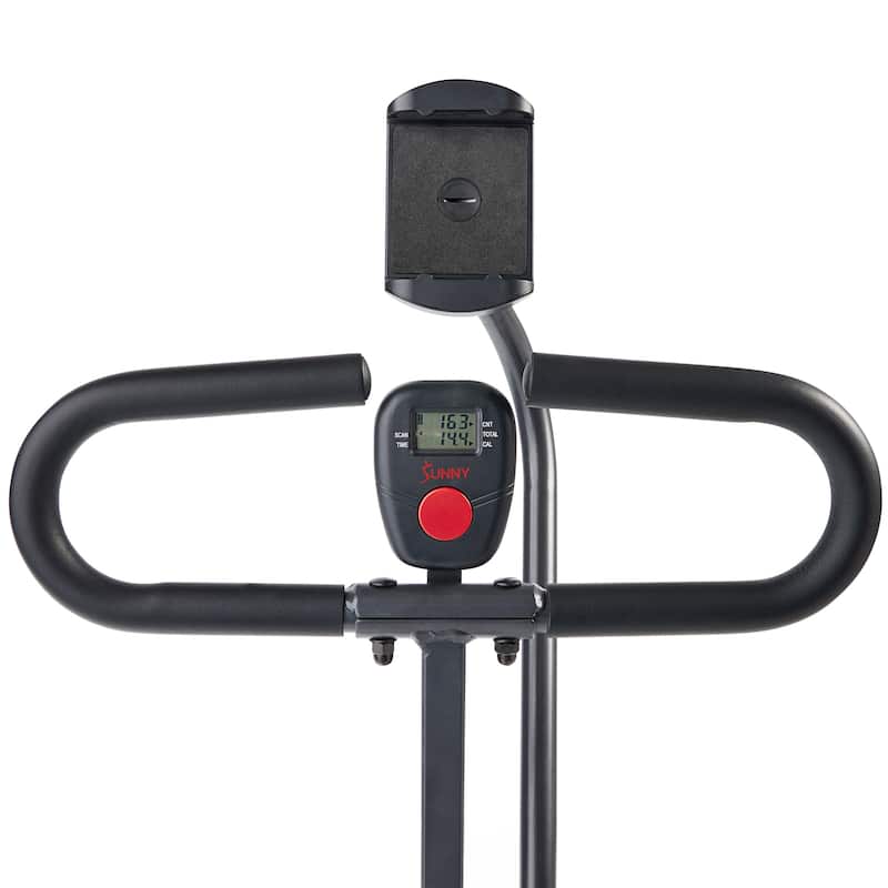 Sunny Health & Fitness Upright Row-N-Ride Exerciser - NO. 077 SMART - Black - 49.2*19.3*48.8