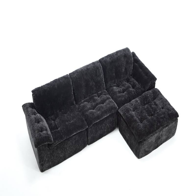 Modular Convertible Cushioned Sleeper Sofa Set