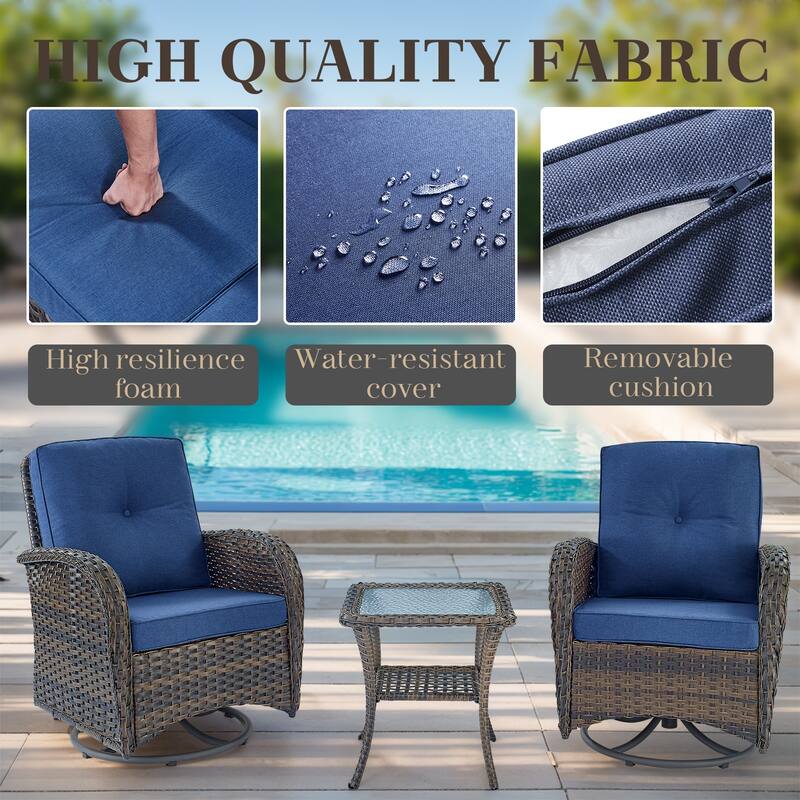 Outdoor Sectional Sofa with Swivel Chair Table Set