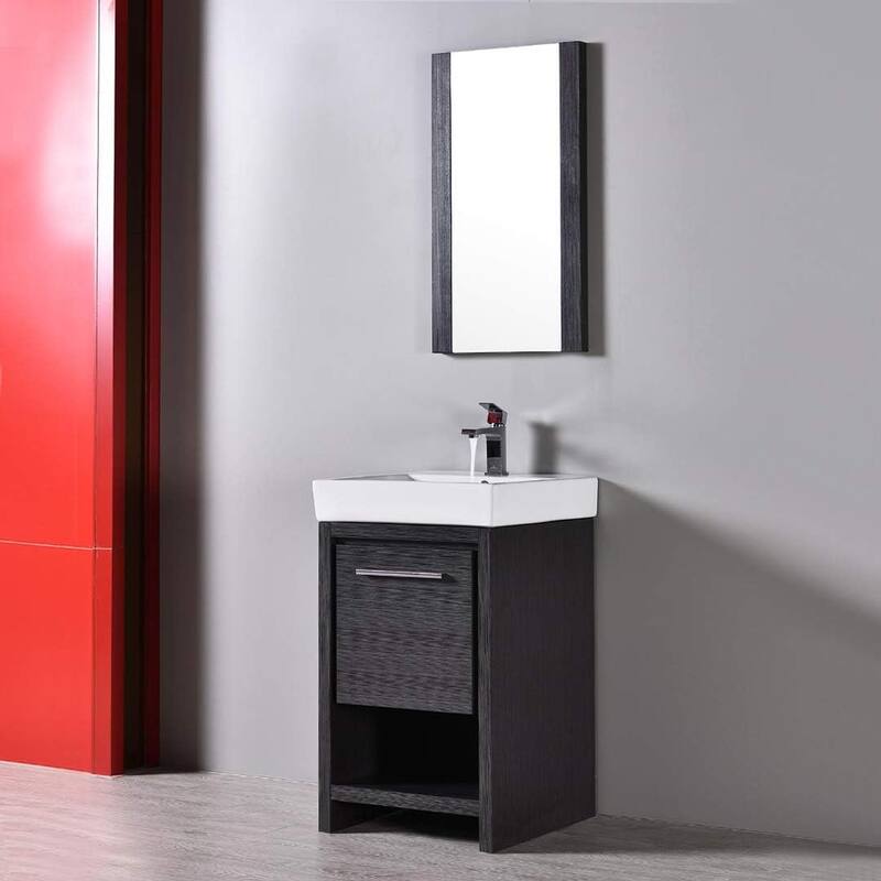 Blossom Milan 20-Inch Bathroom Vanity with Ceramic Sink and Mirror Set