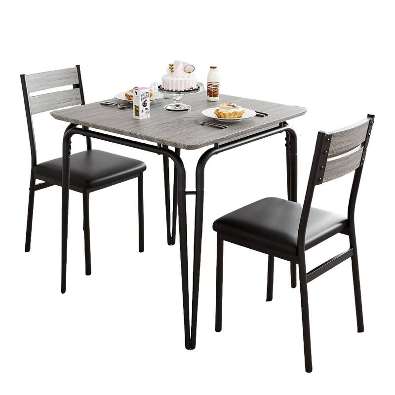 Dining Table Set with Chairs for Small Space Kitchen - 3-Piece (Set for 2)