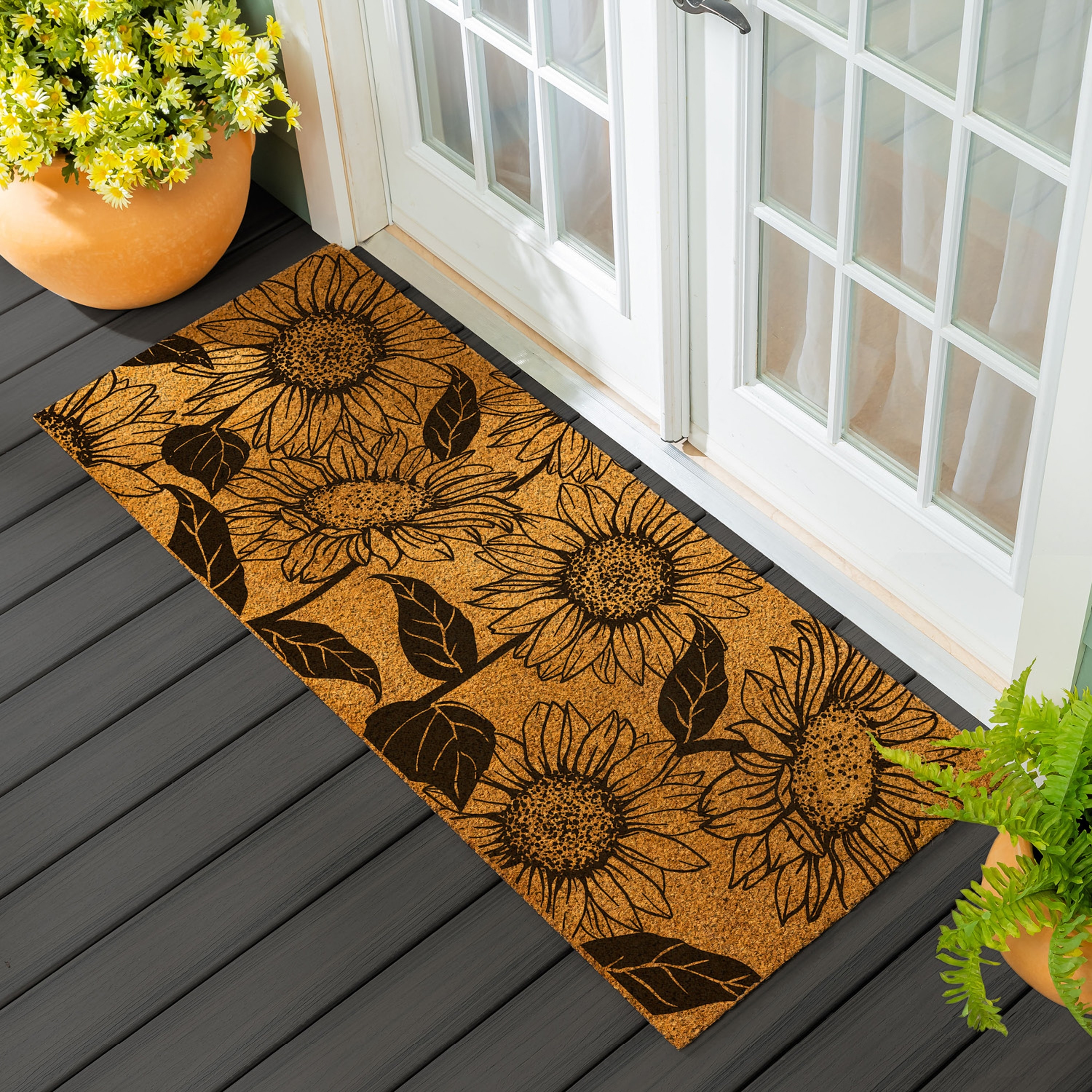 Sunflower Field Coir Door Mat
