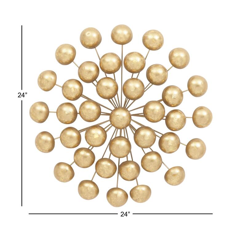 Metal Starburst Home Wall Decor with Orb Detailing - Gold - Roche River Decor