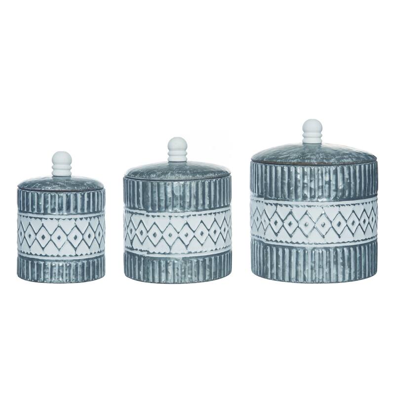 Transpac Metal 9.5 in. Multicolor Spring Nesting Containers Set of 3