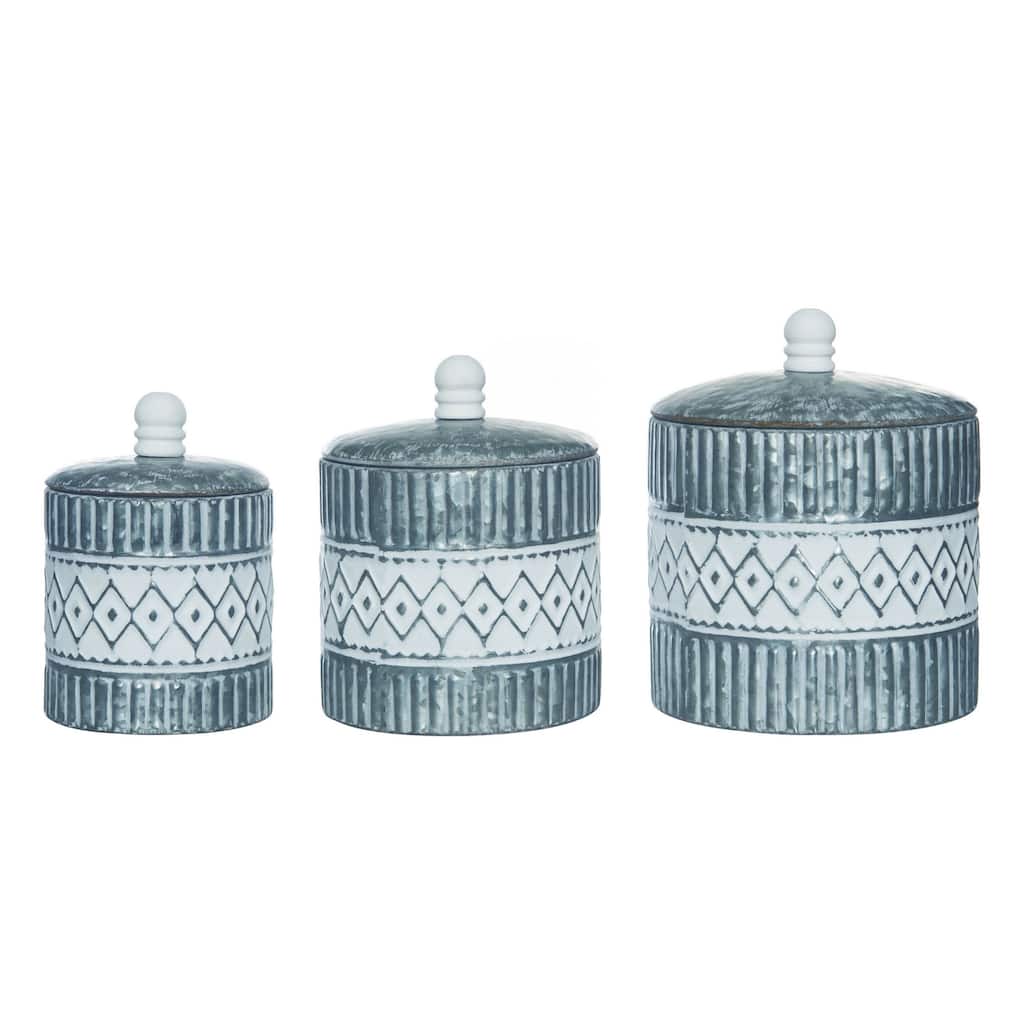 Transpac Metal 9.5 in. Multicolor Spring Nesting Containers Set of 3