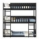 preview thumbnail 20 of 22, Triple Bunk Bed with Built-in Ladder,Twin-Over-Twin-Over-Twin Bunkbeds w/Safety Guardrails