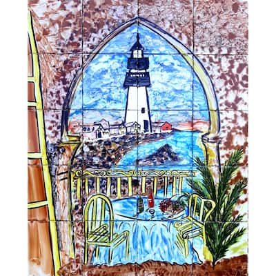24x30 Portland Head Backsplash 20pc Ceramic Tiles Wall Mural