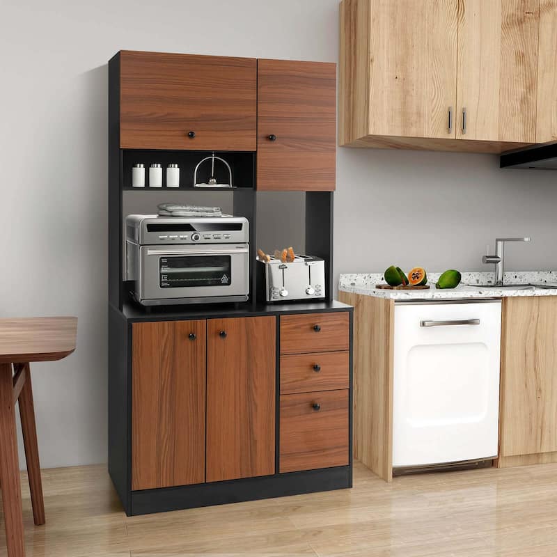 Costway 71'' Tall Kitchen Pantry Buffet Hutch Freestanding Storage