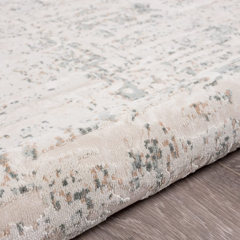 Sevita Gray/Cream Abstract Contemporary Area Rug