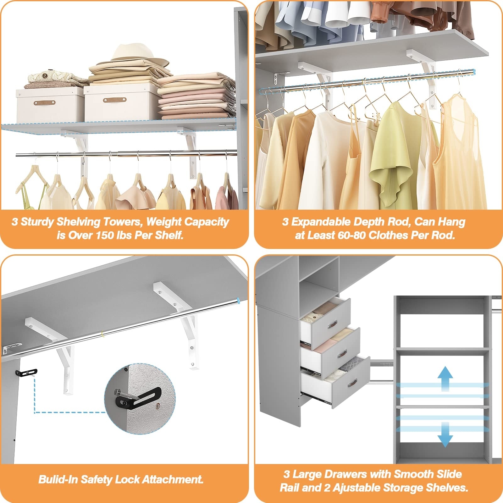 Garment rack with online 3 shelves