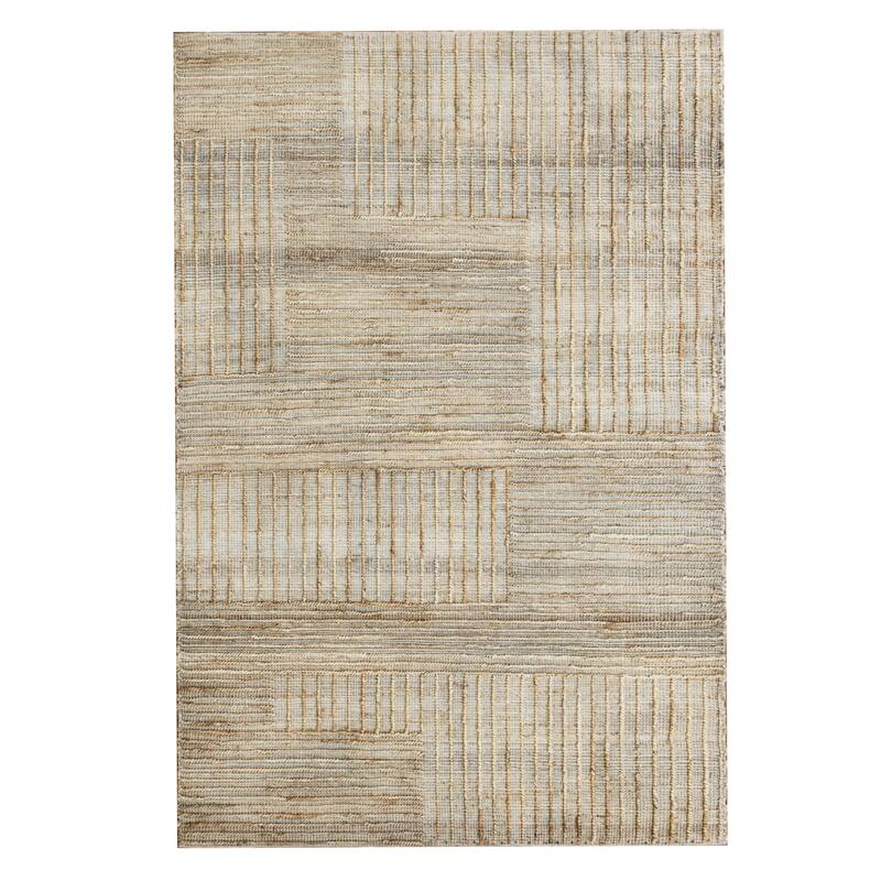 Sevita Natural Striped Modern Area Rug - 2' x 3'