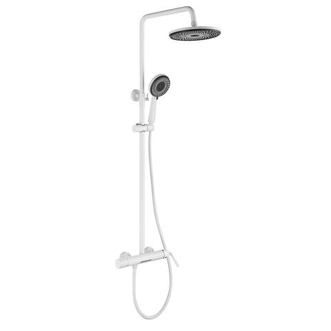 Shower Faucet Set System 9" Rainfall Head Handheld Shower Wall Mount