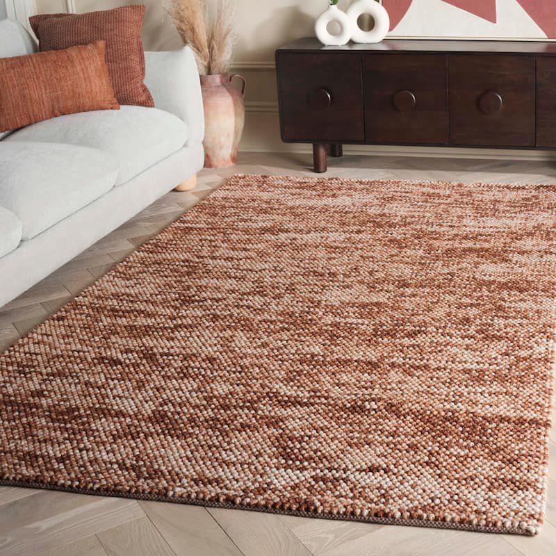 SAFAVIEH Handmade Natura Eduina New Zealand Wool Rug - 6' x 9' - Rust/Brown - Rectangle